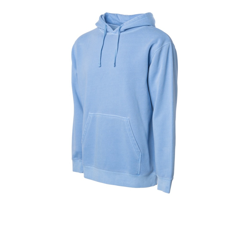Hoodie Independent Pigment dyed PRM 4500 Unisex 9 Oz midweight Sz Med Lt Blue